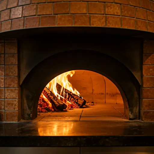 Forno a legna acceso